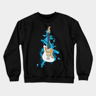 Offset Style Electric Guitar White Blonde Color Crewneck Sweatshirt